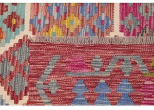 Tappeto Kilim Stilizzato Rosso Porpora Multicolore 201x294 Cm