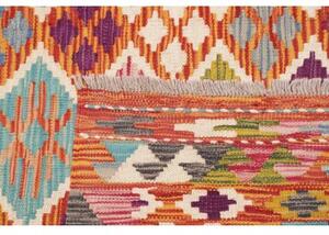 Tappeto Kilim Geometrico Terracotta Azzurro 176x257 Cm