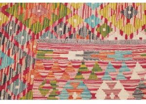 Tappeto Kilim Geometrico Rosso Azzurro 183x244 Cm