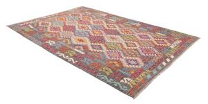 Tappeto Kilim Geometrico Grigio Scuro Multicolore 200x295 Cm