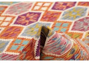 Tappeto Kilim Geometrico Terracotta Azzurro 176x257 Cm