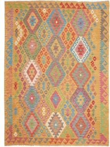 Tappeto Kilim Geometrico Ocra Multicolore 180x243 Cm