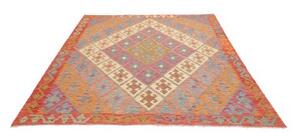Tappeto Kilim Geometrico Rosso Beige 189x240 Cm