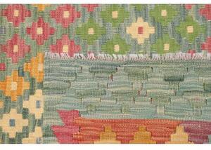 Tappeto Kilim Stilizzato Verde Multicolore 176x247 Cm