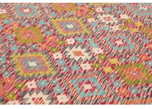 Tappeto Kilim Geometrico Rosso Azzurro 183x244 Cm