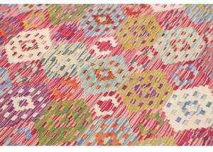 Tappeto Kilim Geometrico Rosso Avorio 180x247 Cm
