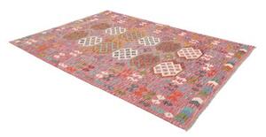 Tappeto Kilim Stilizzato Rosso Azzurro 184x251 Cm