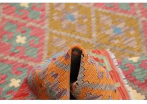 Tappeto Kilim Geometrico Rosso Beige 189x240 Cm