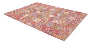 Tappeto Kilim Geometrico Rosso Avorio 180x247 Cm