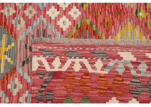 Tappeto Kilim Stilizzato Rosso Mattone Giallo Senape 203x298 Cm