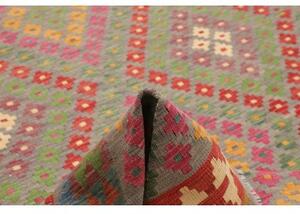 Tappeto Kilim Stilizzato Grigio Multicolore 202x298 Cm