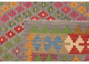 Tappeto Kilim Stilizzato Grigio Multicolore 202x298 Cm