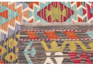 Tappeto Kilim Geometrico Grigio Scuro Multicolore 200x295 Cm