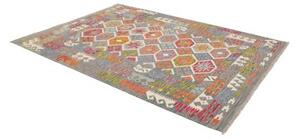 Tappeto Kilim Geometrico Grigio Multicolore 183x250 Cm