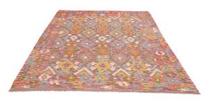Tappeto Kilim Geometrico Rosso Azzurro 183x244 Cm
