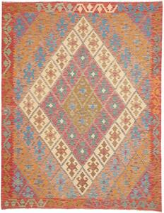Tappeto Kilim Geometrico Rosso Beige 189x240 Cm