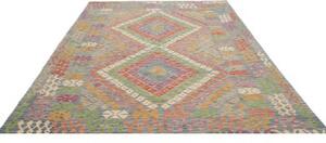 Tappeto Kilim Geometrico Blu Multicolore 212x293 Cm