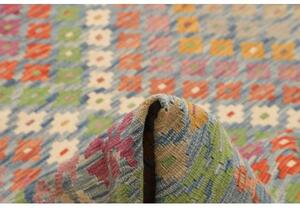 Tappeto Kilim Geometrico Blu Multicolore 212x293 Cm