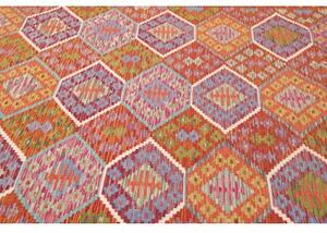 Tappeto Kilim Geometrico Ruggine Multicolore 204x299 Cm