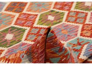 Tappeto Kilim Geometrico Rosso Multicolore 207x300 Cm