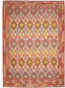 Tappeto Kilim Geometrico Rosso Mattone Beige 248x345 Cm