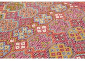 Tappeto Kilim Stilizzato Rosso Multicolore 249x350 Cm