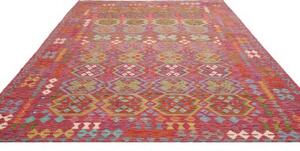 Tappeto Kilim Stilizzato Rosso Multicolore 249x350 Cm