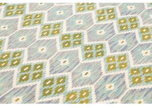 Tappeto Kilim Geometrico Azzurro Verde Oliva 205x296 Cm