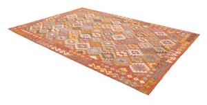 Tappeto Kilim Geometrico Arancione Beige 207x294 Cm