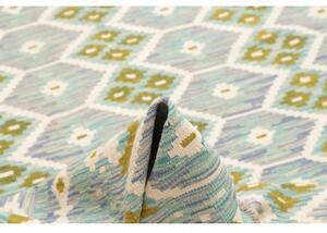 Tappeto Kilim Geometrico Azzurro Verde Oliva 205x296 Cm