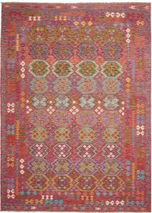 Tappeto Kilim Stilizzato Rosso Multicolore 249x350 Cm