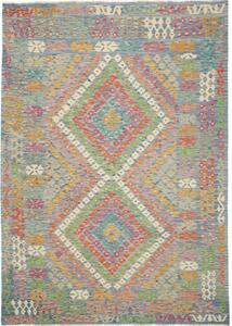 Tappeto Kilim Geometrico Blu Multicolore 212x293 Cm
