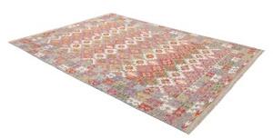 Tappeto Kilim Geometrico Rosso Mattone Azzurro 204x292 Cm