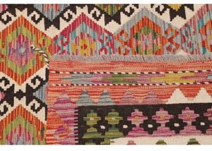 Tappeto Kilim Geometrico Rosso Multicolore 213x296 Cm