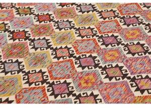 Tappeto Kilim Geometrico Rosso Multicolore 213x296 Cm