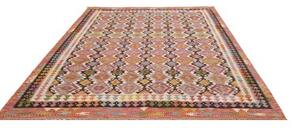 Tappeto Kilim Geometrico Rosso Multicolore 213x296 Cm