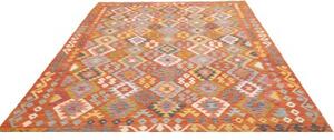 Tappeto Kilim Geometrico Arancione Beige 207x294 Cm