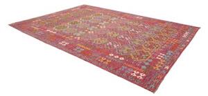 Tappeto Kilim Stilizzato Rosso Multicolore 249x350 Cm