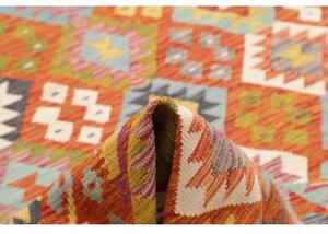 Tappeto Kilim Geometrico Arancione Beige 207x294 Cm