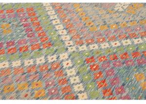 Tappeto Kilim Geometrico Blu Multicolore 212x293 Cm