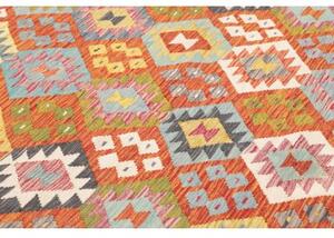 Tappeto Kilim Geometrico Arancione Beige 207x294 Cm