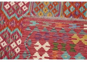 Tappeto Kilim Stilizzato Rosso Multicolore 249x350 Cm
