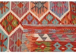 Tappeto Kilim Geometrico Rosso Multicolore 207x300 Cm