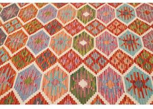 Tappeto Kilim Geometrico Rosso Multicolore 207x300 Cm