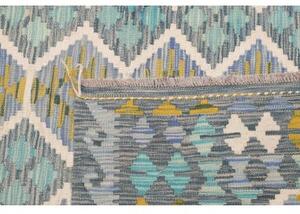 Tappeto Kilim Geometrico Blu Turchese 250x299 Cm