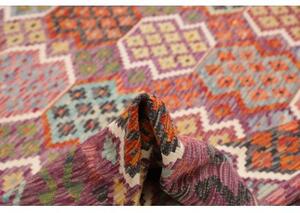 Tappeto Kilim Geometrico Porpora Multicolore 255x344 Cm
