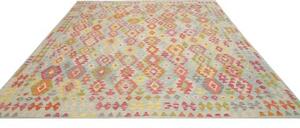 Tappeto Kilim Geometrico Celeste Multicolore 254x297 Cm