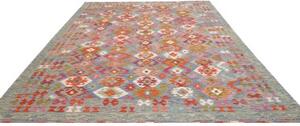 Tappeto Kilim Geometrico Azzurro Multicolore 252x338 Cm