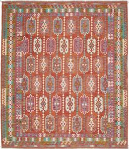 Tappeto Kilim Stilizzato Ruggine Multicolore 253x292 Cm