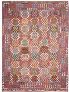Tappeto Kilim Geometrico Porpora Multicolore 255x344 Cm